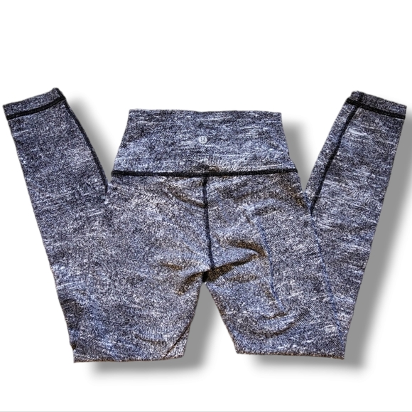 Lululemon Wunder Under Pant (Hi-Rise) Luon Suited Jacquard Black White - Picture 4 of 5